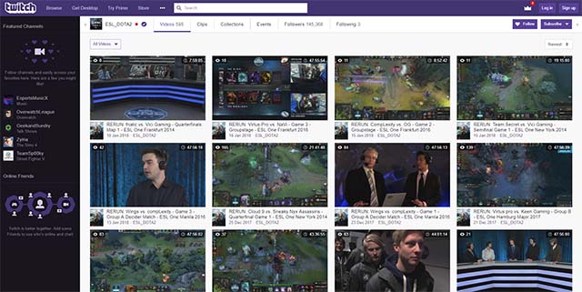 ESL Dota 2 Twitch live-streaming