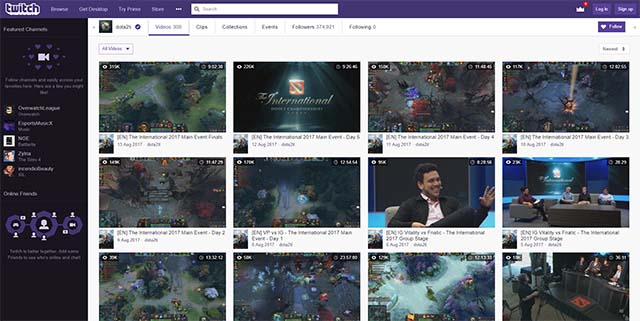 Valve Dota 2 esports Twitch live streams